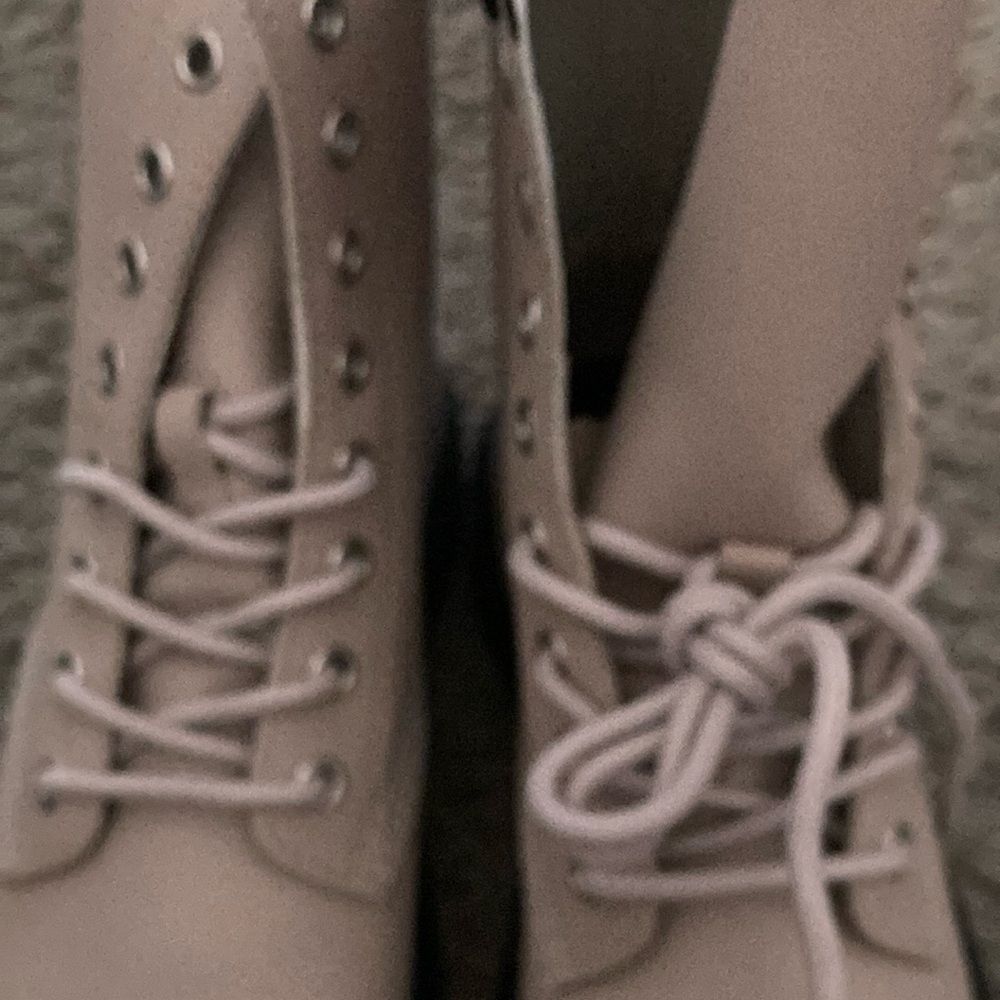 Stylish Light Pink Lace-Up Boots